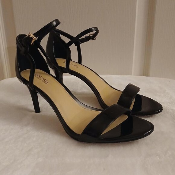 MICHAEL Michael Kors patent leather single ankle strap stiletto heels pumps Sz 8 - Picture 1 of 8